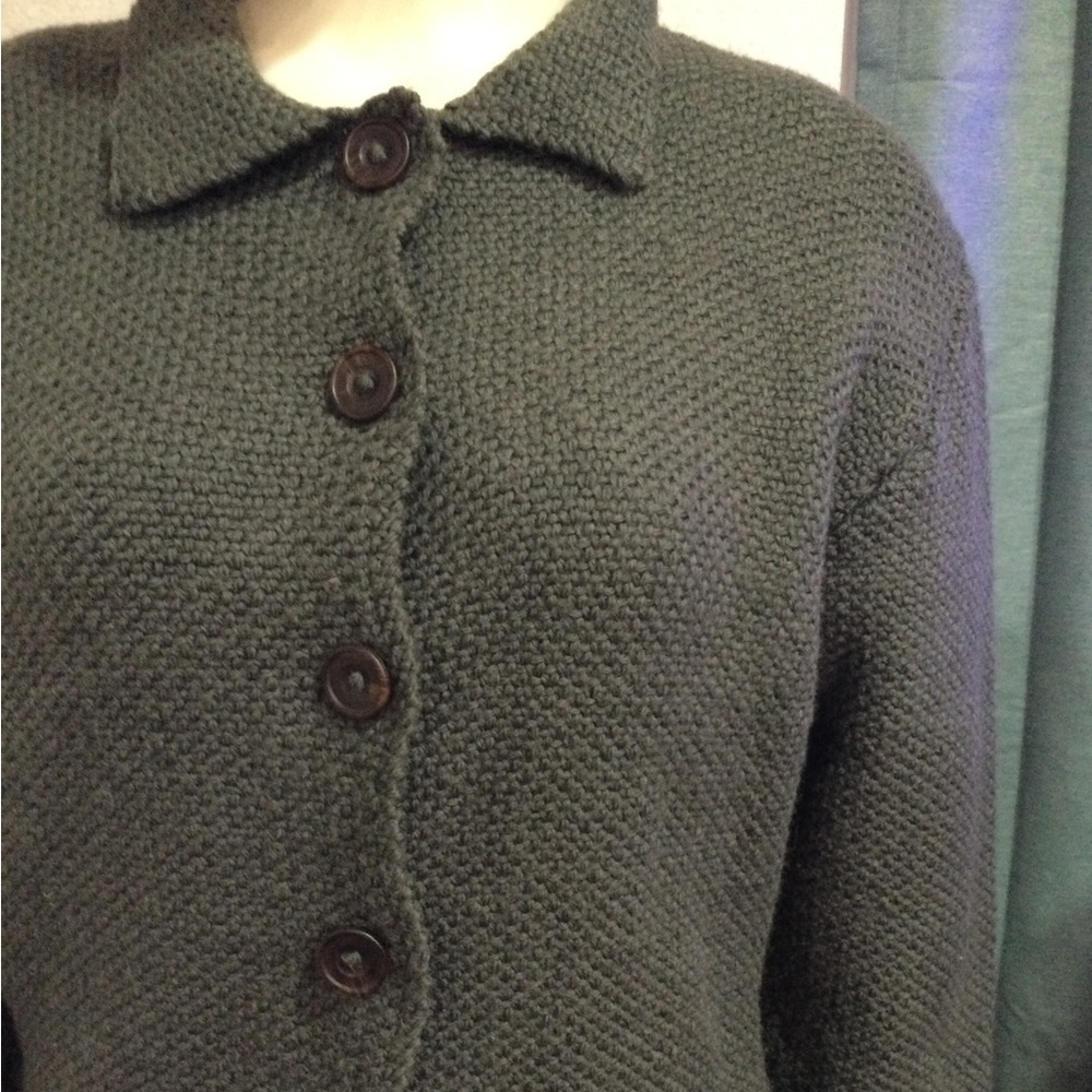 Marion‎ Foale 100% Wool Hand Knit Cardigan - Picture 3 of 4